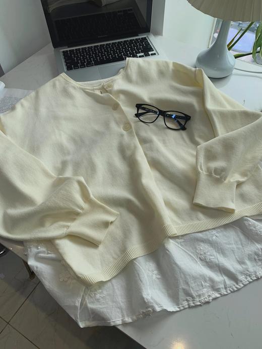 日单！无补！蕾丝拼接圆领开衫  26ZB03024- 商品图4