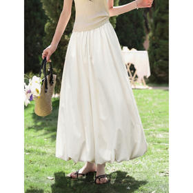 鹿向南【0328/20:00新品前一小时7折】浅杏色半身裙