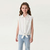 马克珍妮松弛假日女童棉麻扭结衬衫2026年夏装新款560592 商品缩略图1