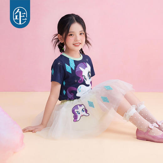 小马宝莉联名年衣童装短袖T恤儿童夏季新款女童可爱卡通修身上衣 商品图1