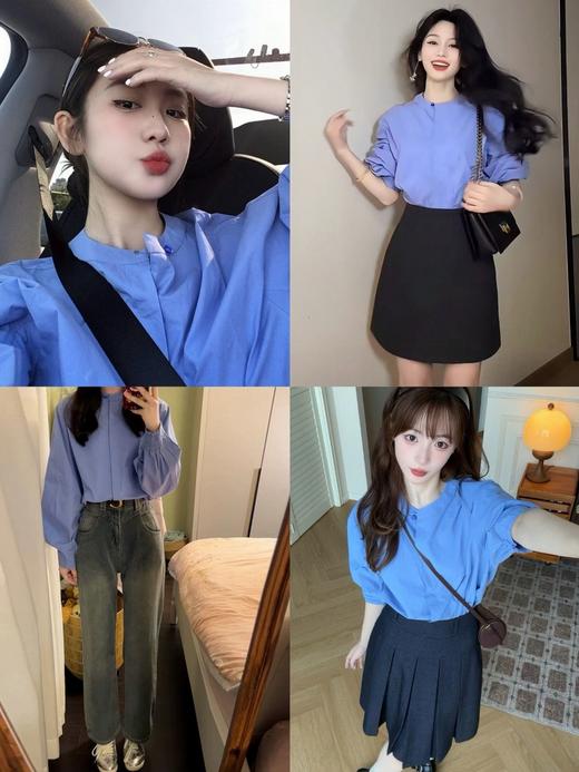 蔚蓝色盘扣气质衬衫｜新中式设计，清冷贵气，不挑皮不挑场景 商品图4