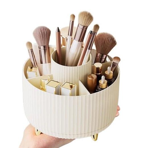 【分格收纳❗️优选材质】桌面旋转收纳盒家用整理盒旋转护肤品梳妆台化妆品收纳盒笔筒收纳。ya 商品图4