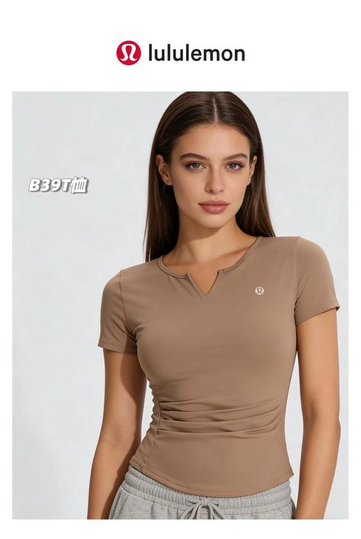 F032551一包两件装新款女士双面云感瑜伽式休闲通勤短袖T恤 商品图7