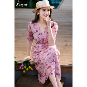 乌梅子酱~温柔风浪漫印花裙 米思阳2026春夏新款轻奢印花连衣裙气质收腰遮肉中长裙子女2445
