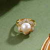 子佩集【繁花物语】银S925珍珠惜王妃戒指【R1873A】10.5mm珠镀金花朵金色珠2601 商品缩略图2