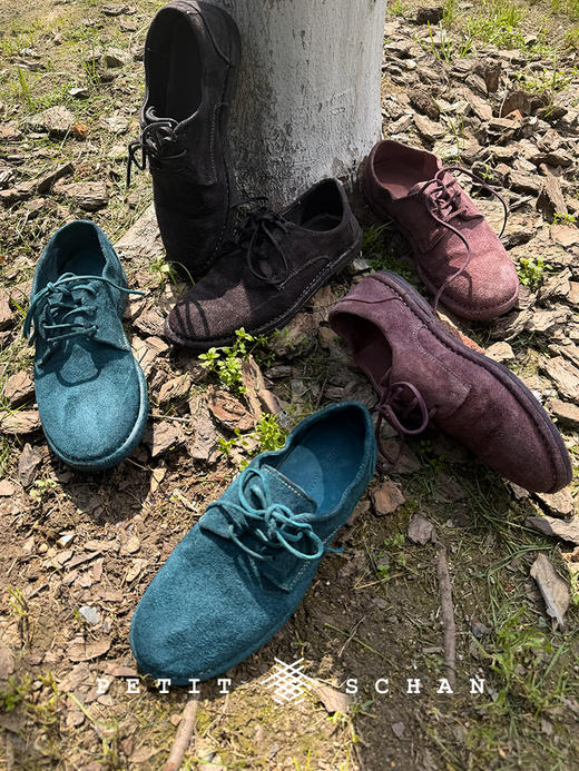 PETIT SCHAN小闪 SHO#007 Perfect 巴适 意大利进口马反绒水洗复古圆头德比鞋 商品图5