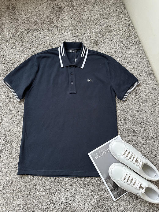 THS-限时 bos家 男士珠地网眼舒适透气翻领polo 4色 AH2515 商品图8