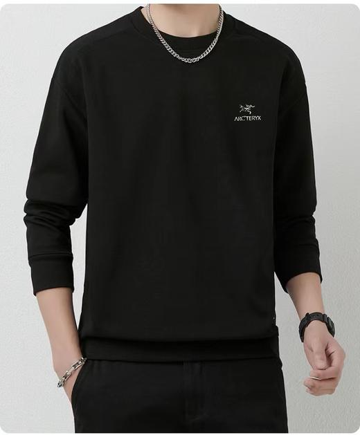 F032537时尚百搭休闲运动弹力印花男士圆领卫衣 商品图3