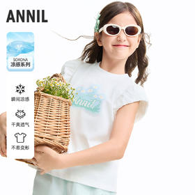 女童圆领短袖针织衫夏季新款安奈儿童装EG621636