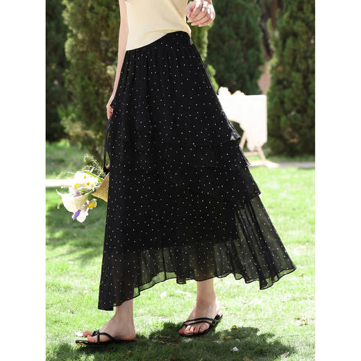 鹿向南【0328/20:00新品前1小时7折限量100件】黑色半身裙 商品图2