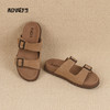 和诚行夏季新款舒适百搭真皮厚底踩屎感男式拖鞋0551293 商品缩略图6