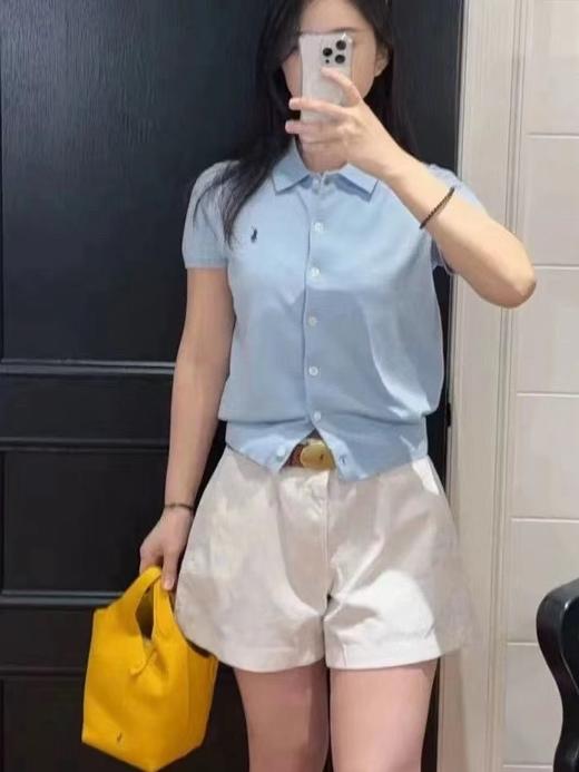 F032525春夏新款休闲百搭翻领领口小马刺绣针织Polo衫T恤 商品图14