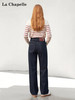 天猫同步【四面弹！敲好穿~】拉夏贝尔/La Chapelle两色一粒扣后腰皮标直筒宽松舒适弹力足牛仔裤 商品缩略图3