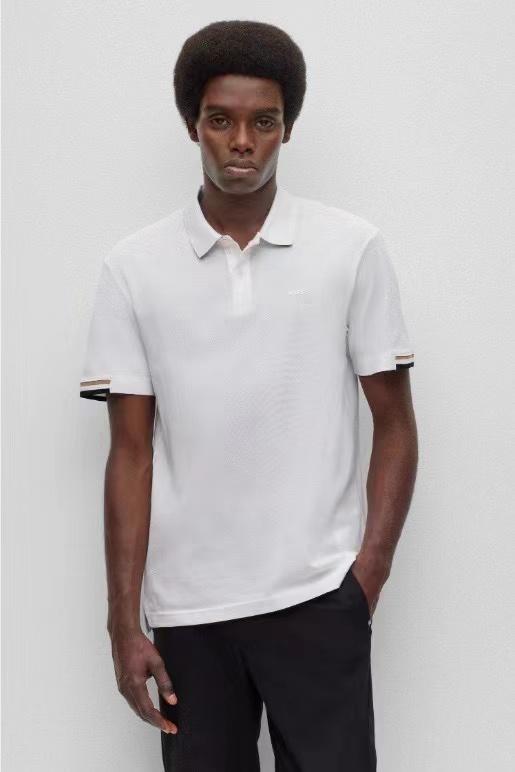 F032549新款男士舒适吸汗透气撞色休闲日常短袖Polo衫 商品图12