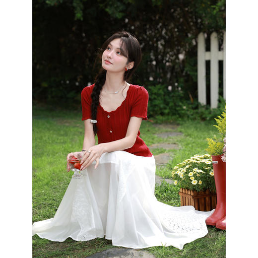 鹿向南【0328/20:00新品前一小时7折】白色半身裙 商品图4