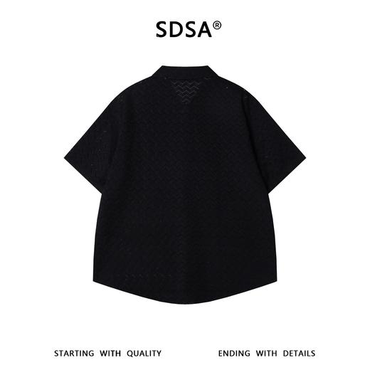 SDSA男装2026新款高贵轻奢高级感波浪肌理设计短袖衬衫百搭时尚 商品图1