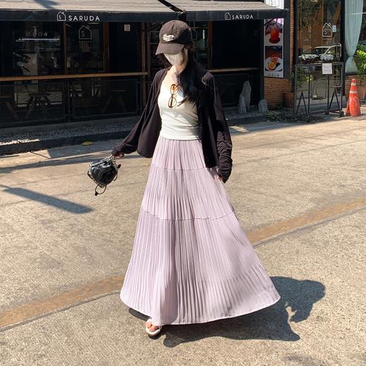 雨雾紫藤压褶半裙，名副其实的「仙女裙」，高级显白 商品图6