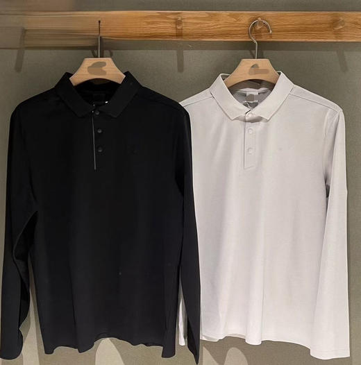 125-3 老朱自留 两棵树 男士商务休闲 polo领 长袖T恤 亲肤速干抗菌 176/148穿L宽松合适 商品图0