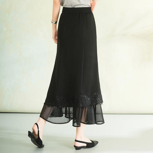 「自」全新升级【铂金会员128/天猫169/差价41】(12809)洛诗琳设计感拼接半身裙2026夏季新款不规则高腰显瘦中长裙 商品图3