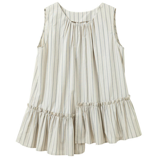 【100棉】三彩2026夏季新款条纹小衫圆领无袖上衣通勤S 商品图4