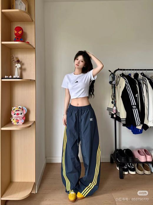 F032557百搭直筒阔腿裤型显瘦百搭休闲长裤条纹运动裤 商品图10