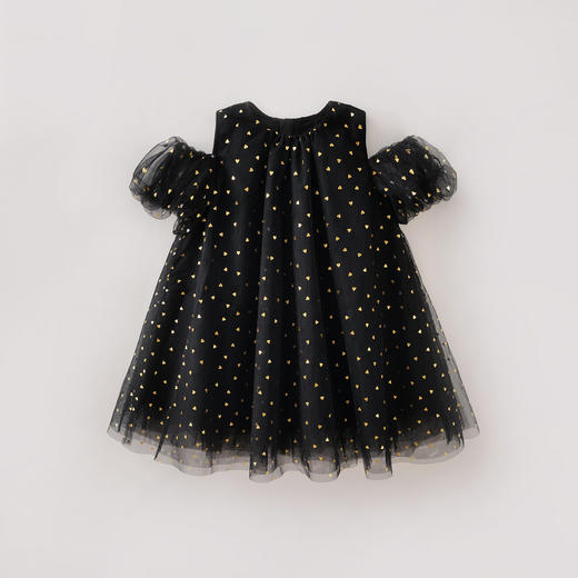 马克珍妮爱心点点女童露肩网纱礼裙2026年夏装新款560873 商品图4