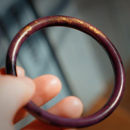 【沉华·紫韵金晖大漆手镯】特细圆镯6mm 商品图2