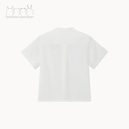 翻折边棉麻短袖衬衫 商品图4