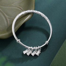 子佩集【平安喜乐】银S999童镯【WT000368】儿童平安喜乐流苏2602