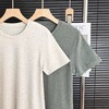 F032501春季新款纯色定染工艺舒适百搭圆领打底短袖T恤 商品缩略图3