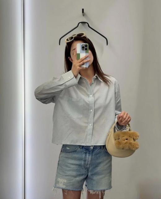 女款短款条纹衬衫la008 商品图2