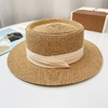 【小来】出片神器！法式平顶遮阳草帽子女新款草编帽夏季海边度假防紫外线沙滩太阳帽 商品缩略图6