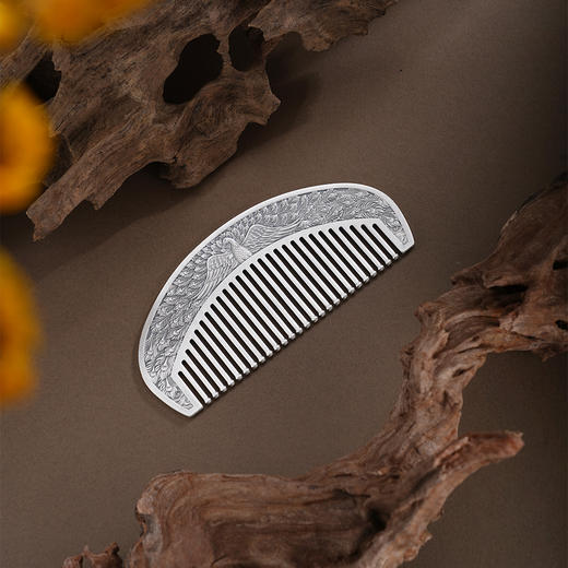 子佩集【凤舞福华】银S999梳子【BX0460992】凤凰展翅2602 商品图3