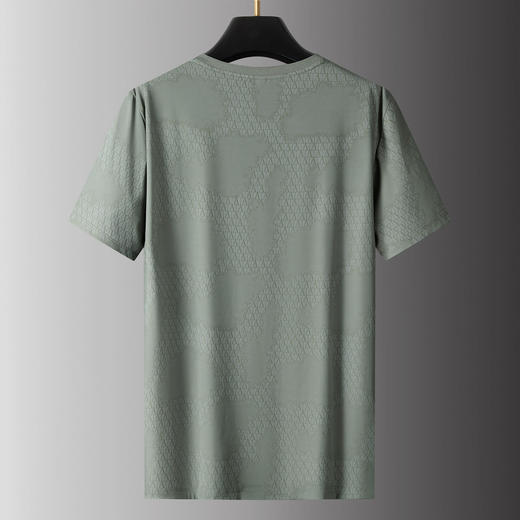 【DPS】大依优型大码男装夏季冰丝圆领短袖T恤运动休闲暗纹上衣半袖男士 商品图3