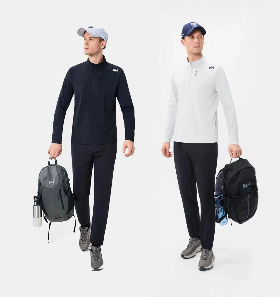 一店k （贸易公司货！）轻户外党本命！吸湿速干小暗格面料！H/H 26年春季新款男士半拉链长袖T恤！