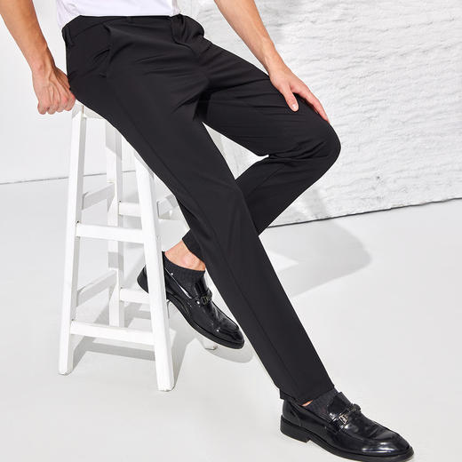 安东尼奥A&N 【凉感亲肤&四面弹力】夏季百搭纯色垂顺易打理商务休闲裤男5774725 商品图3