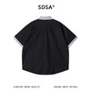 SDSA男装2026新款高贵轻奢潮牌撞色领双口袋牛仔短袖衬衫百搭时尚 商品缩略图4
