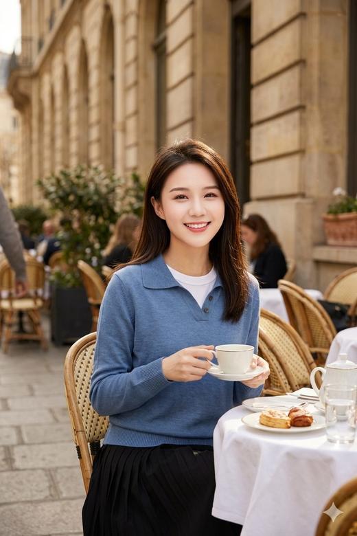 芯柔领叙|高智感翻领纽扣针织衫（一口价） 商品图3