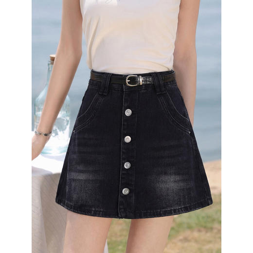 鹿向南【0328/20:00新品前1小时7折限量100件】黑色半身裙 商品图0