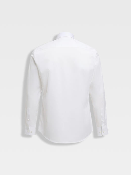 callisto白色高支纯棉挺括长袖衬衫 商品图1