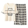 睡衣女夏纯棉季新款短袖七分裤简约韩版宽松家居服可外穿套装M-2XL 商品缩略图4