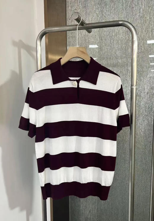 原单polo领撞色条纹针织上衣（均码85-125可穿） 商品图7