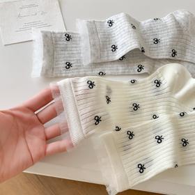 【39元5双，下单拍5】Mekki春夏新品少女中筒袜ins风袜子女生夏季超薄透气蝴蝶结堆堆袜ZXFX2026