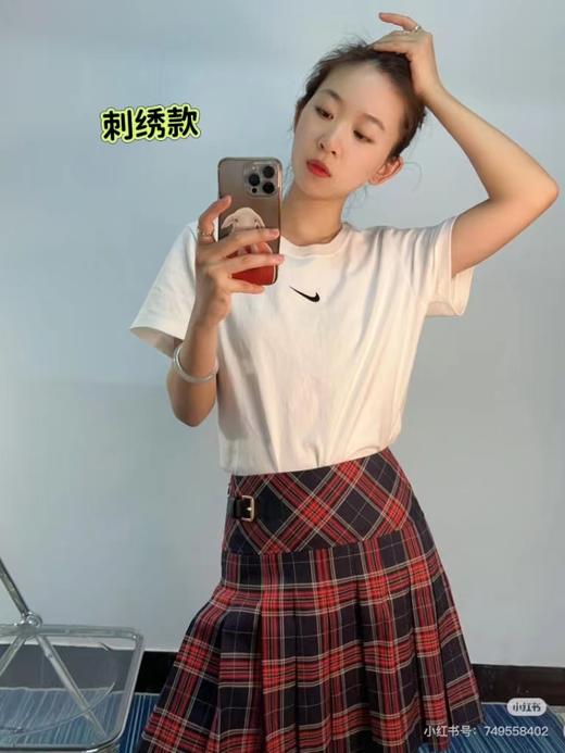 F032562情侣圆领刺绣宽松棉质休闲运动短袖T恤 商品图3