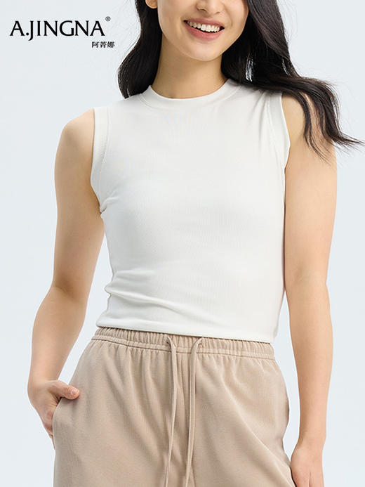 【无袖背心】阿菁娜春夏季新款松弛感无袖背心软糯蓬松毫无束缚圆领无袖清爽利落F31C301020 商品图0