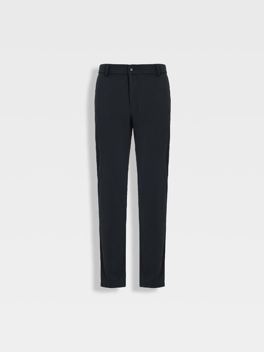 callisto藏青冰藻泥莫代尔混纺人字纹西裤 商品图0