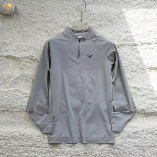 F032523早秋新品简约百搭男士户外运动休闲半拉链长袖衬衫 商品图3