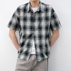 714street渐变格纹短袖衬衫 商品缩略图1