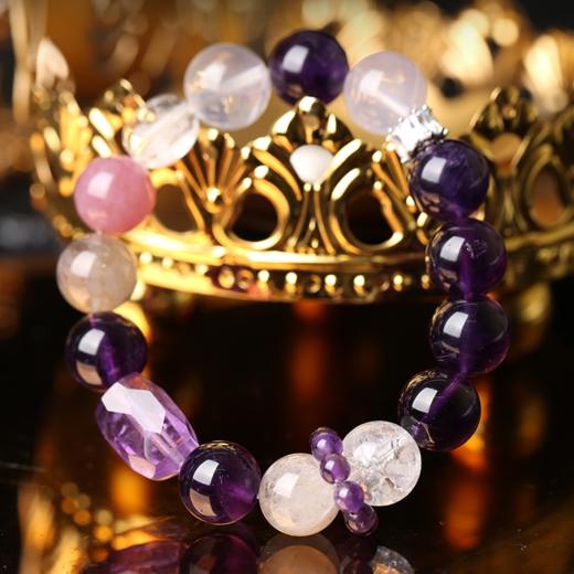 【祈愿吉品】「蓝漪顺遂」紫晶白阿塞手链高颜值送礼 商品图1