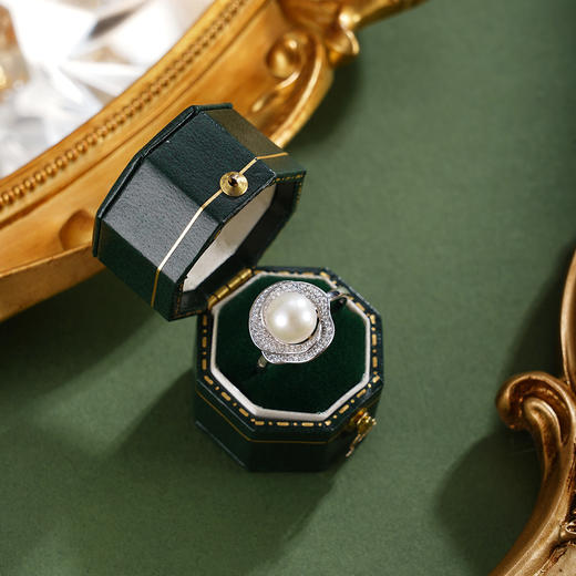 子佩集【花缘情定】银S925珍珠惜王妃戒指【R2139】7.5mm珠双色玫瑰花朵2601 商品图3